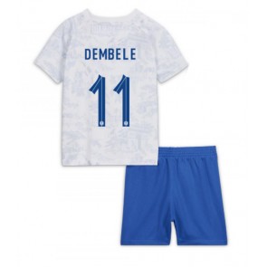 Frankrike Ousmane Dembele #11 Replika Bortatröja Barn VM 2022 Kortärmad (+ Korta byxor)